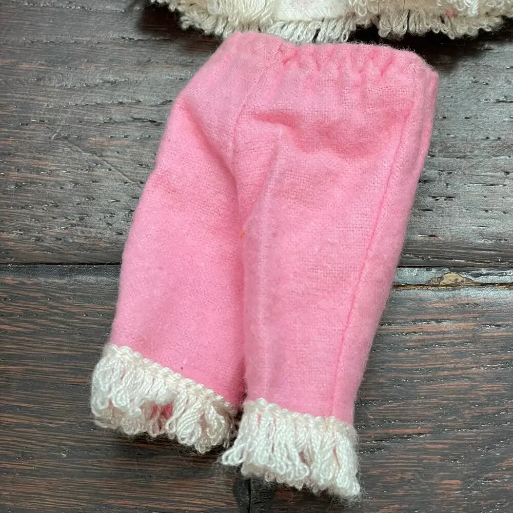 Vintage Tammy Family Doll Clothes 9403 Bed Time Fringed Pajamas Pink & Shoes
